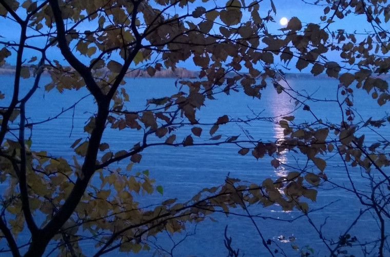 Sininen hetki Pyhäjärvellä. Kuva Esko Hägg.