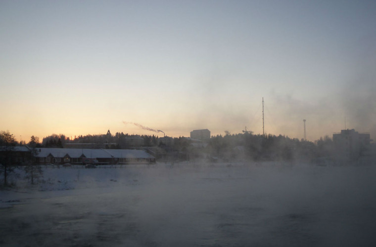 Tammikuun auringonnousu Mallikylässä. Kuva: Matti Mallikas. 